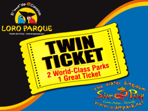 Twin Ticket - Siam Park, Loro Park Teneryfa plus transport